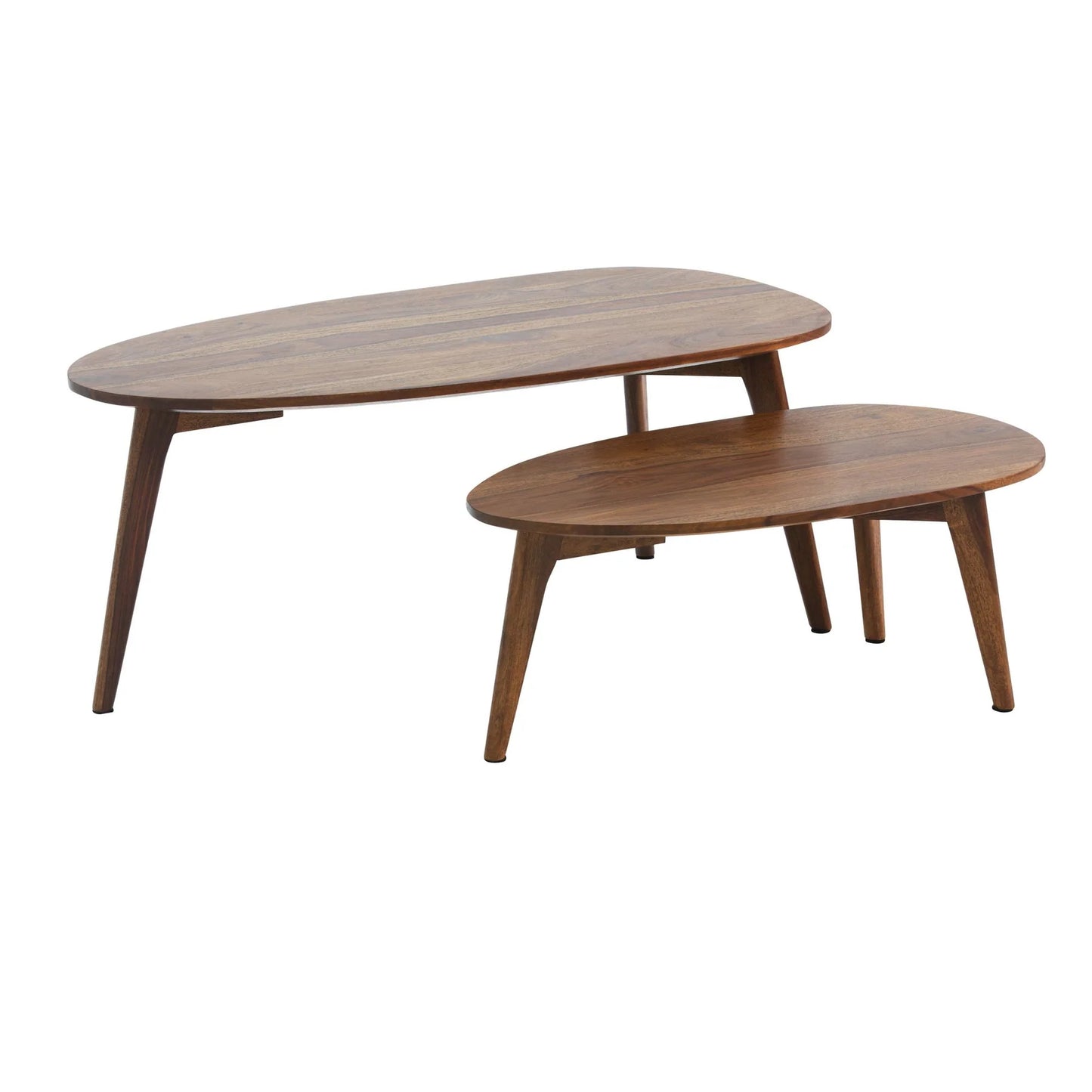 Solid Sheesham Wood Coffee Table Set of Two