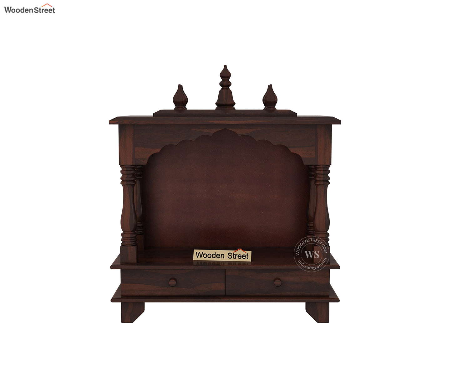 Surbhi Solid Sheesham Wood Temple With Two Drawers