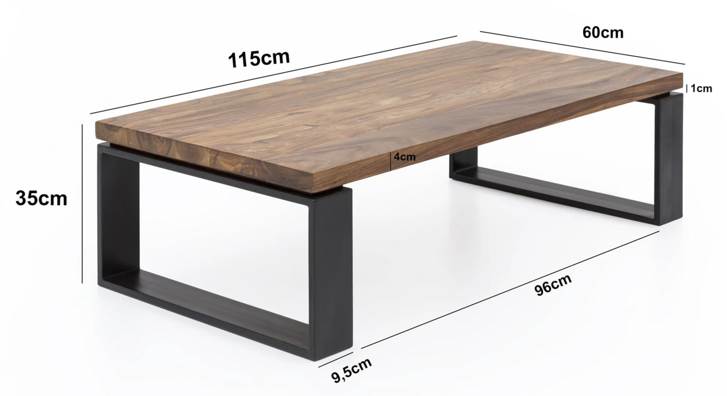 Sheesham Wood Coffee Table With Iron Legs