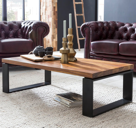 Sheesham Wood Coffee Table With Iron Legs