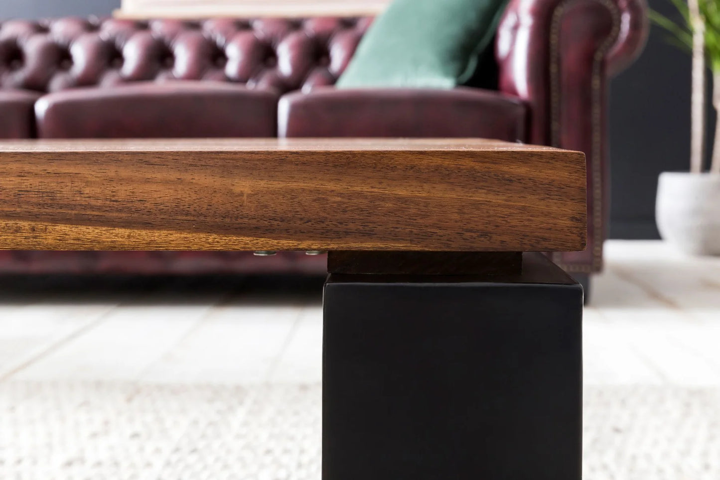 Sheesham Wood Coffee Table With Iron Legs