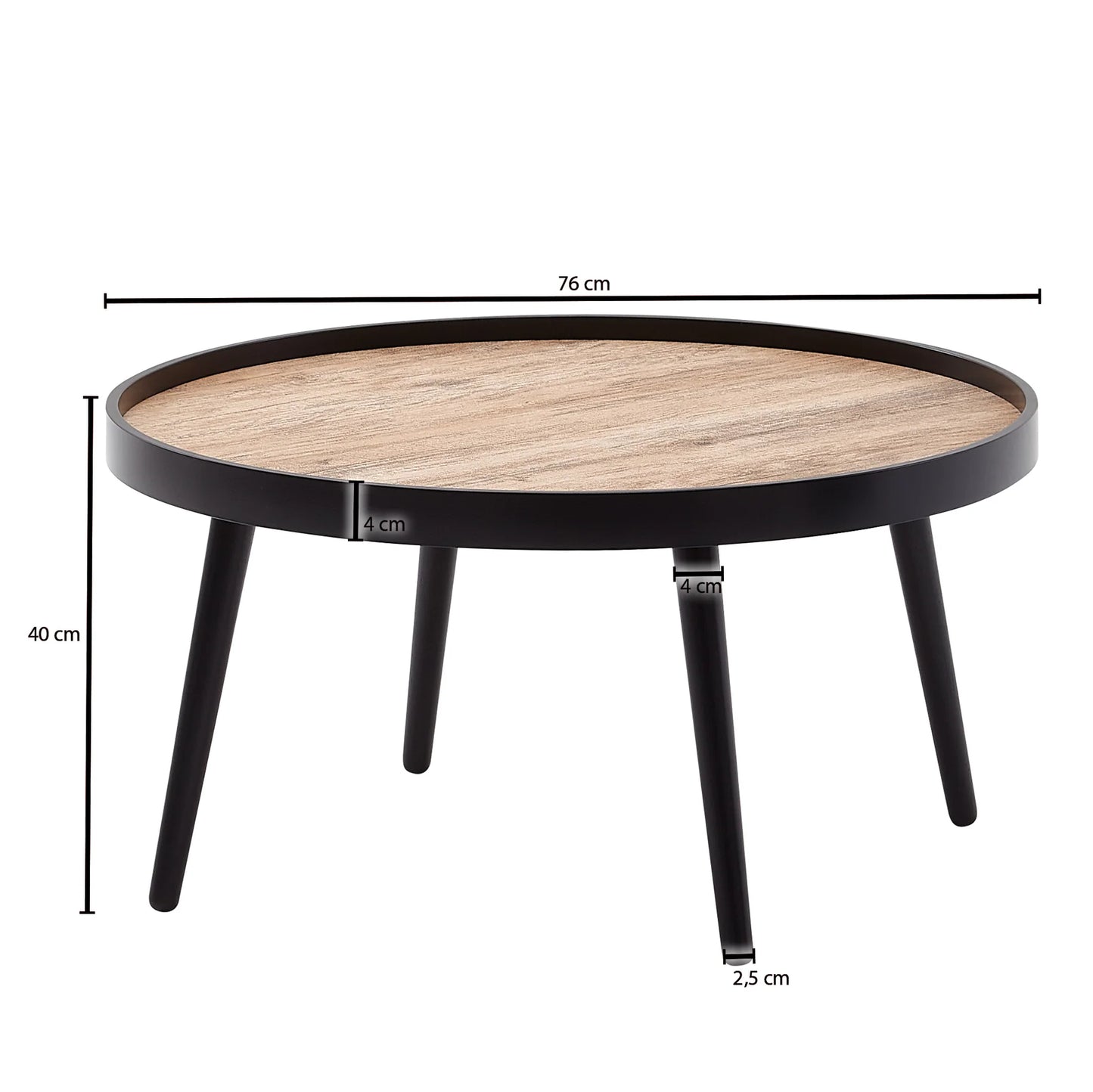 Mango Wood Round Coffee Table With Iron Legs