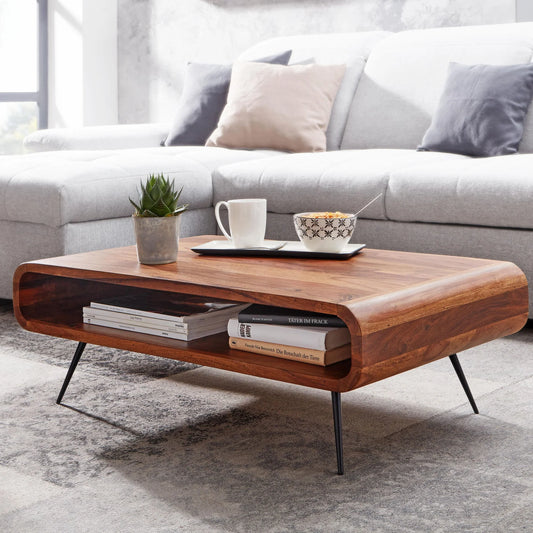 Sheesham Wood Coffee Table With Iron Legs