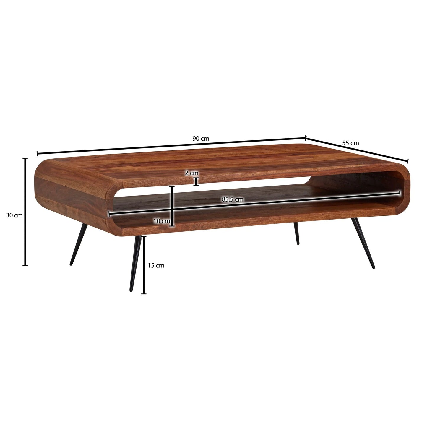 Sheesham Wood Coffee Table With Iron Legs