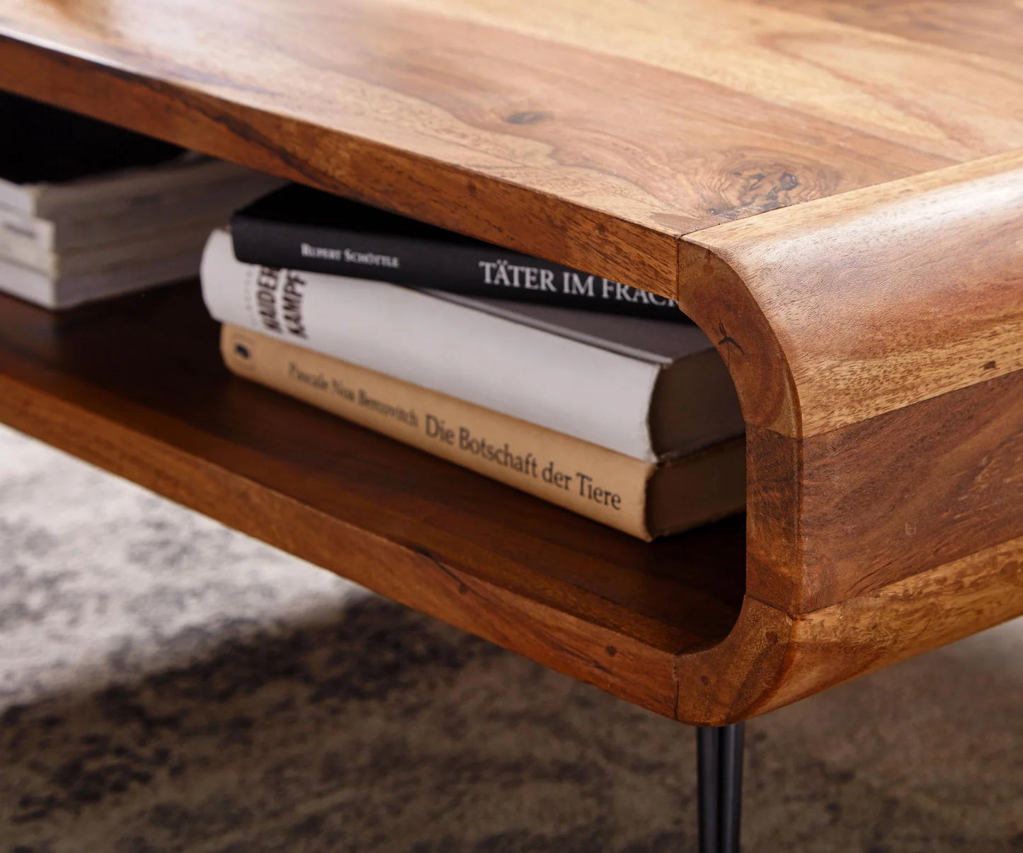 Sheesham Wood Coffee Table With Iron Legs