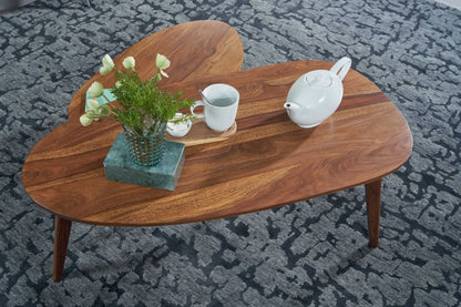 Solid Sheesham Wood Coffee Table Set of Two