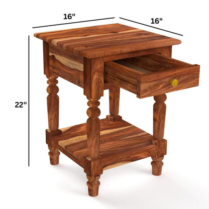 Nightstand Lamp Table with Drawer