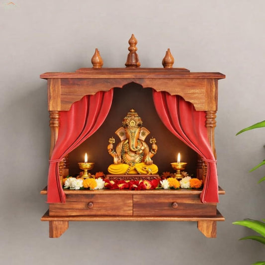 Solid Sheesham Wood Temple Honey Finish