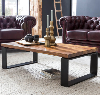 Sheesham Wood Coffee Table With Iron Legs