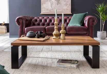 Sheesham Wood Coffee Table With Iron Legs