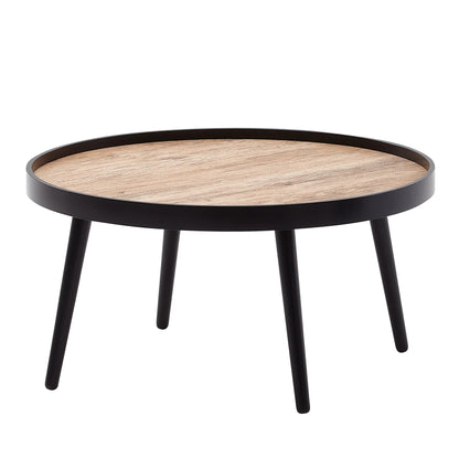 Mango Wood Round Coffee Table With Iron Legs