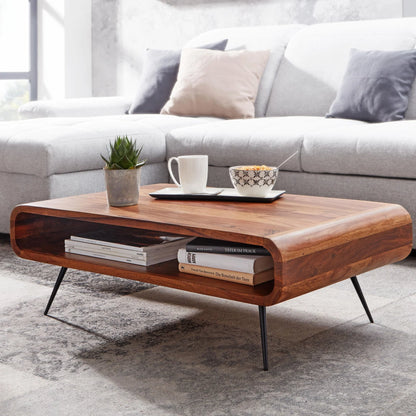 Sheesham Wood Coffee Table With Iron Legs