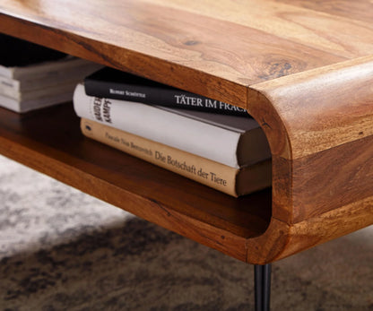 Sheesham Wood Coffee Table With Iron Legs